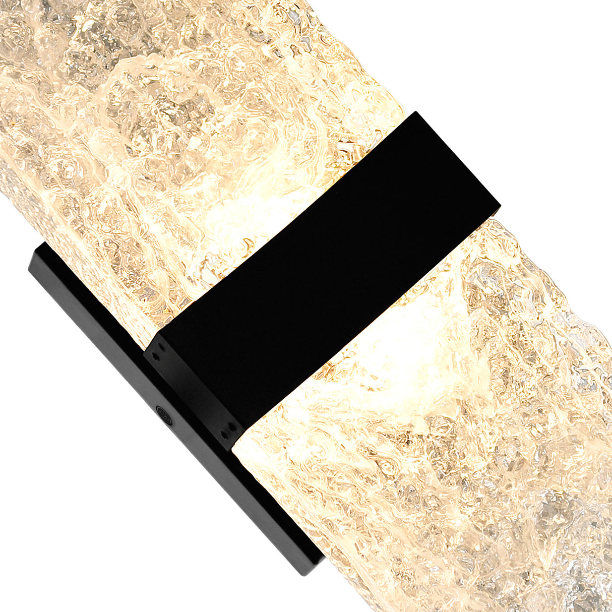 Lava Integrated LED 20in Black Wall Light with Handcrafted Glass