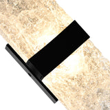 Lava Integrated LED 20in Black Wall Light with Handcrafted Glass