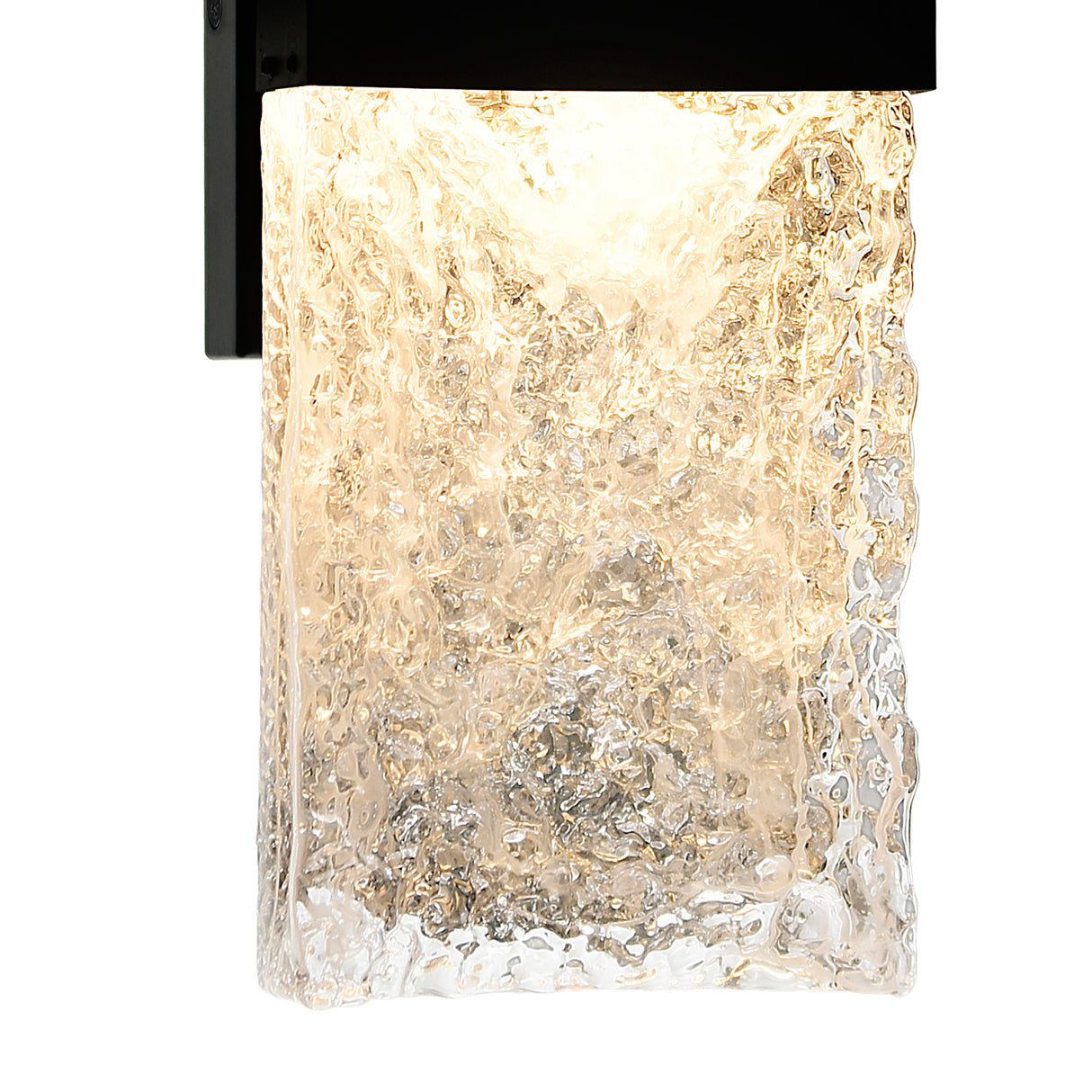 Lava Integrated LED 20in Black Wall Light with Handcrafted Glass