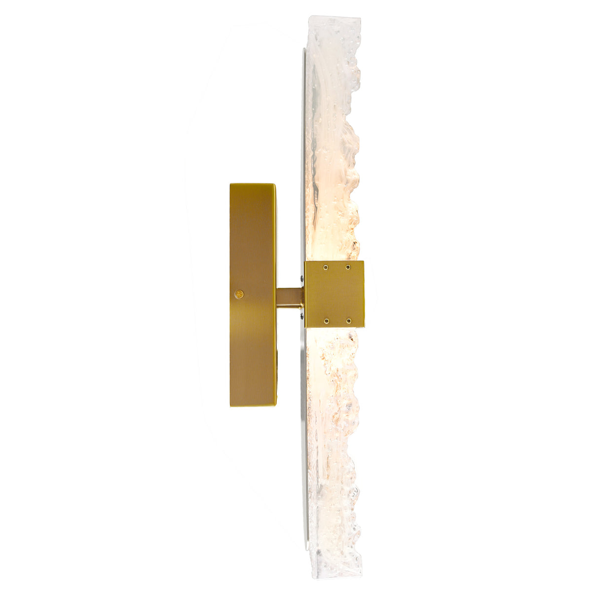 Lava Integrated LED 20in Brass Wall Light with Handcrafted Glass