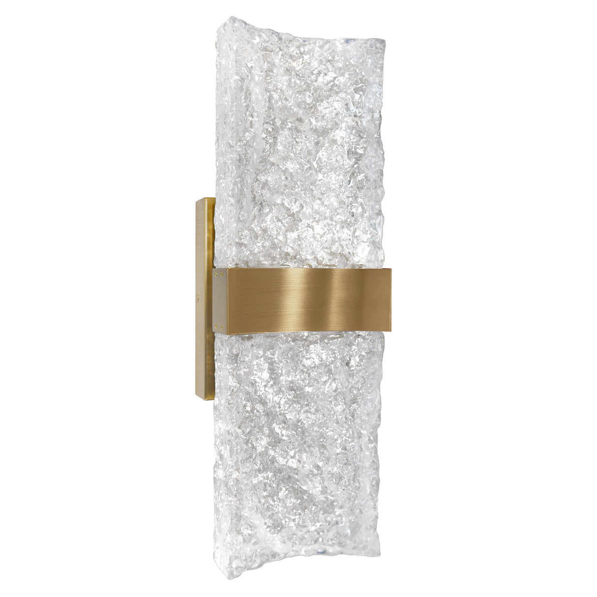 Lava Integrated LED 20in Brass Wall Light with Handcrafted Glass