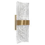 Lava Integrated LED 20in Brass Wall Light with Handcrafted Glass