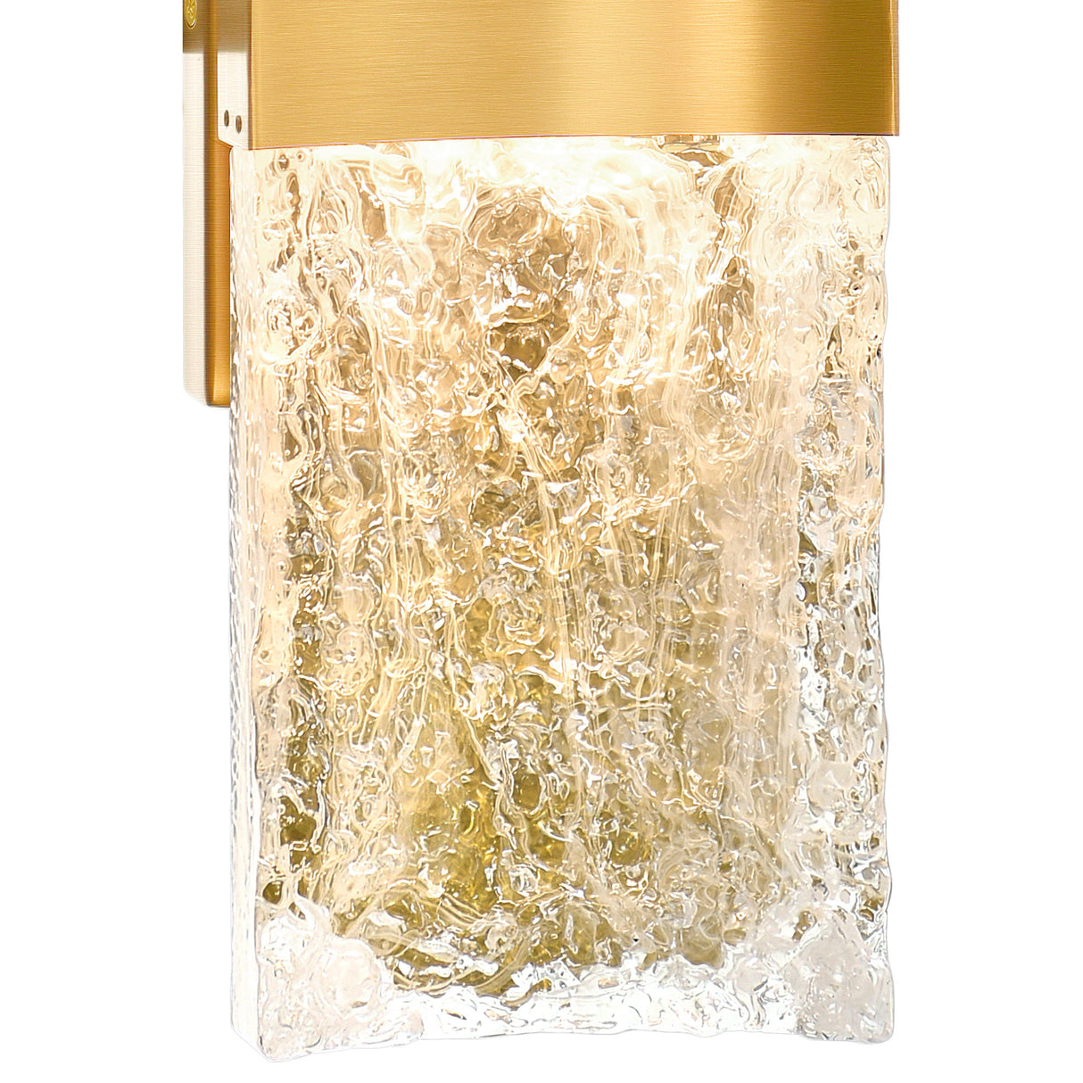 Lava Integrated LED 20in Brass Wall Light with Handcrafted Glass