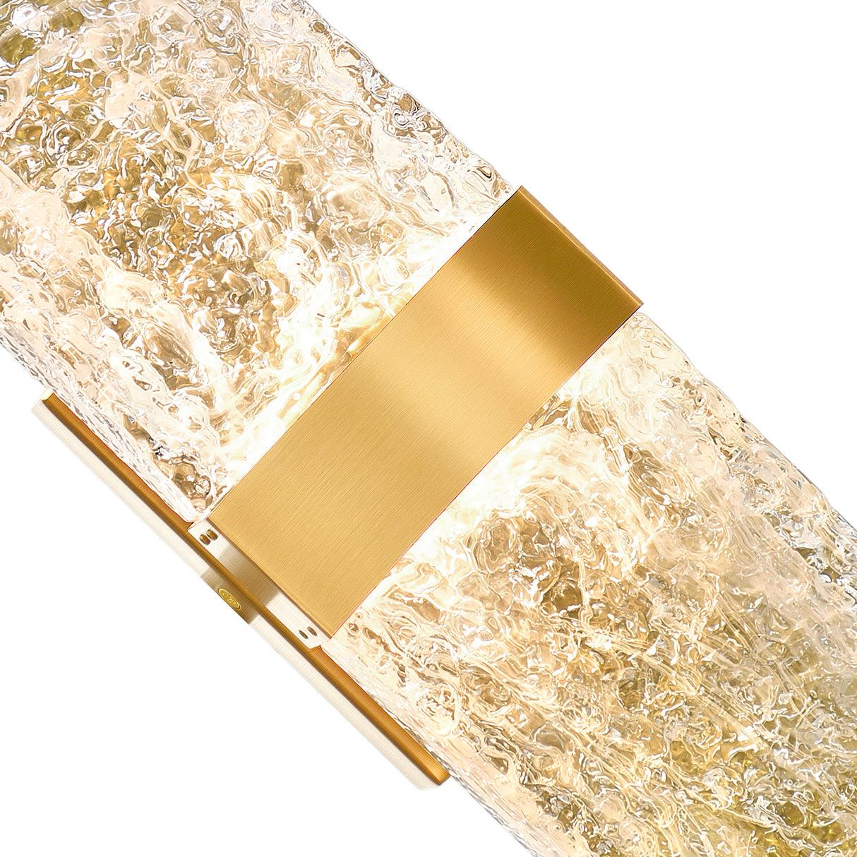 Lava Integrated LED 20in Brass Wall Light with Handcrafted Glass