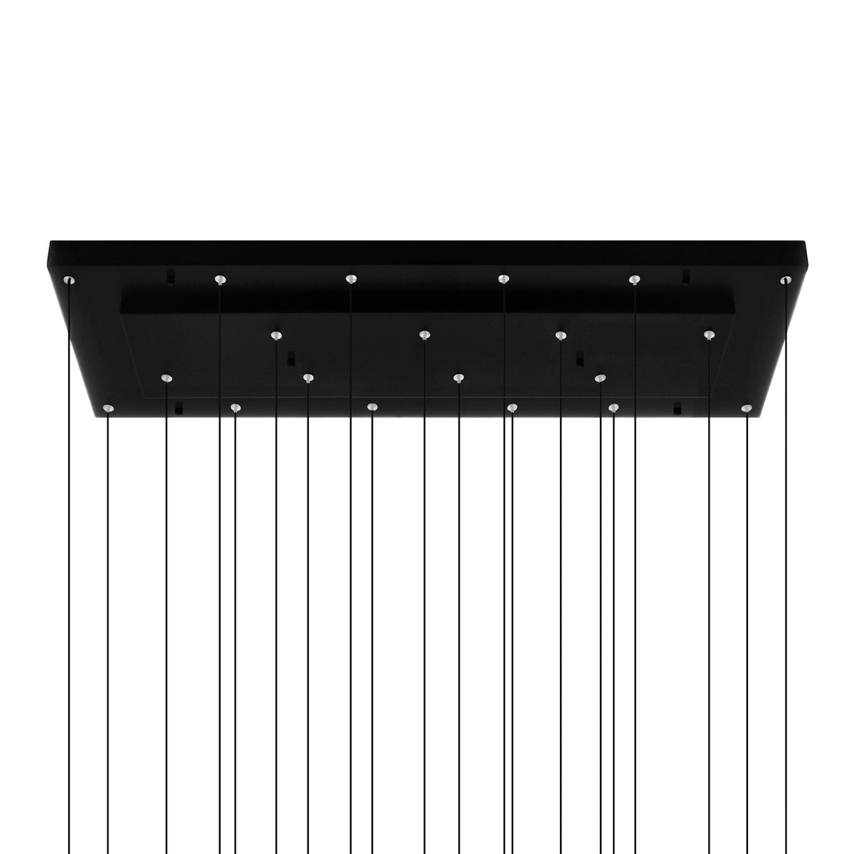 Stagger Integrated LED 48in Black Chandelier with Handcrafted Glass