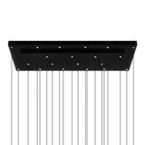 Stagger Integrated LED 48in Black Chandelier with Handcrafted Glass