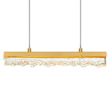 Stagger Integrated LED 48in Brass Chandelier with Handcrafted Glass