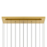 Stagger Integrated LED 48in Brass Chandelier with Handcrafted Glass