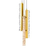 Stagger Integrated LED 6in Brass Mini Pendant with Handcrafted Glass