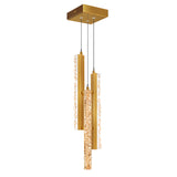 Stagger Integrated LED 6in Brass Mini Pendant with Handcrafted Glass