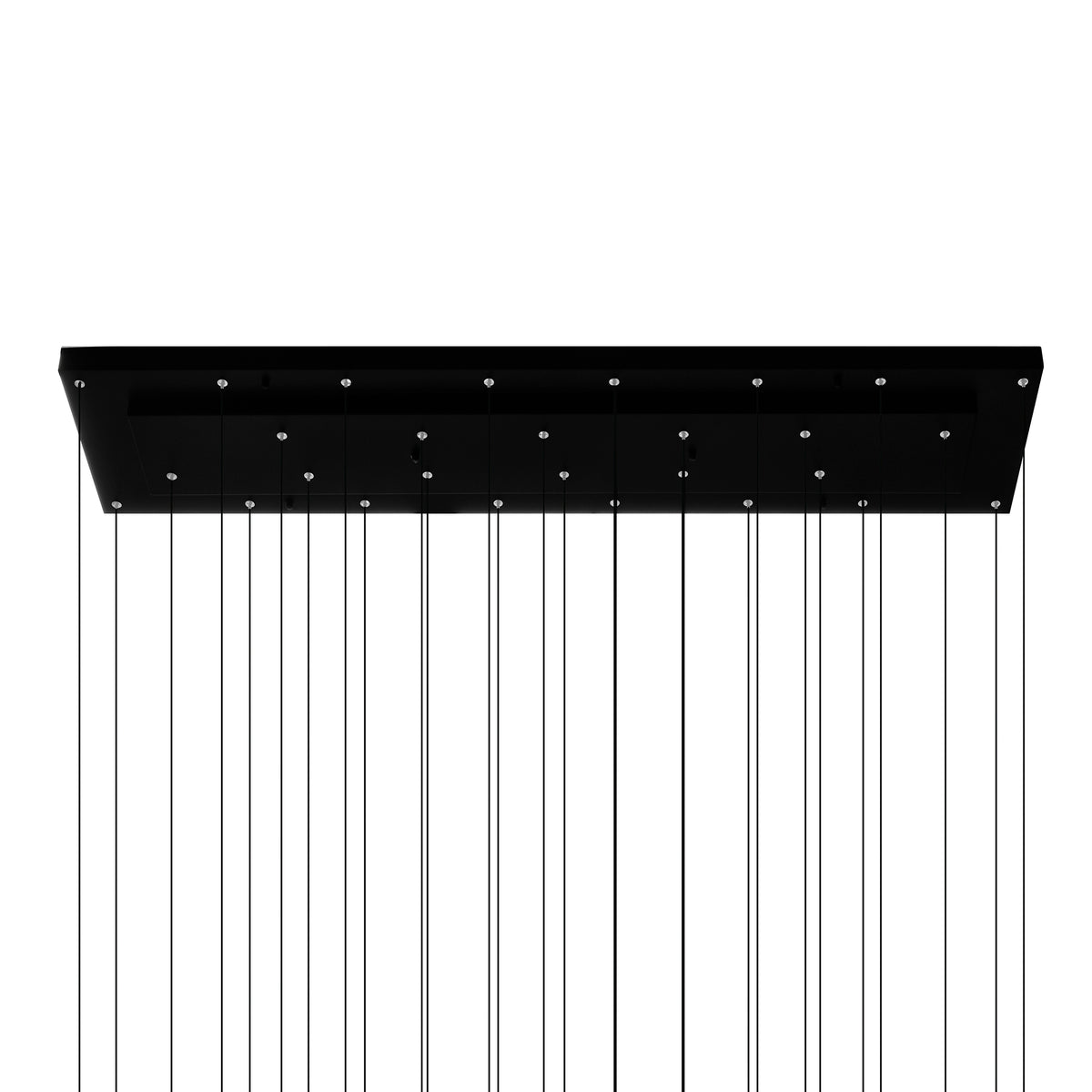 Stagger Integrated LED 60in Black Chandelier with Handcrafted Glass