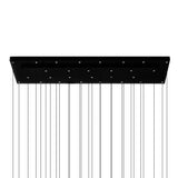 Stagger Integrated LED 60in Black Chandelier with Handcrafted Glass