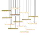 Stagger Integrated LED 60in Brass Chandelier with Handcrafted Glass