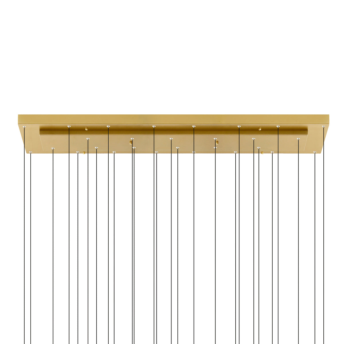 Stagger Integrated LED 60in Brass Chandelier with Handcrafted Glass