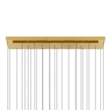 Stagger Integrated LED 60in Brass Chandelier with Handcrafted Glass