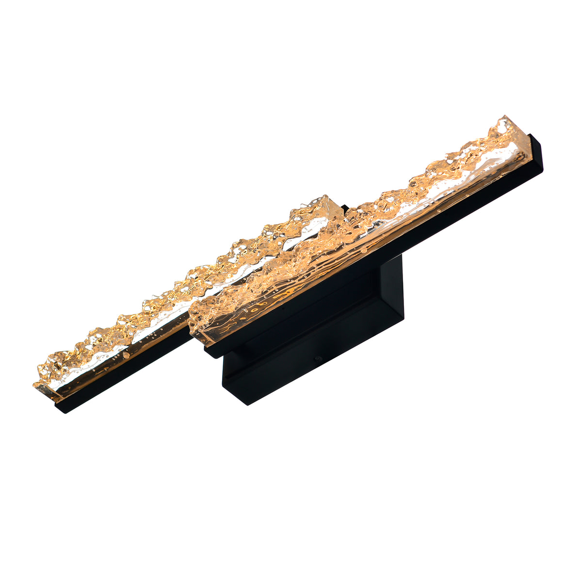 Stagger Integrated LED 24in Black Vanity Light with Handcrafted Glass