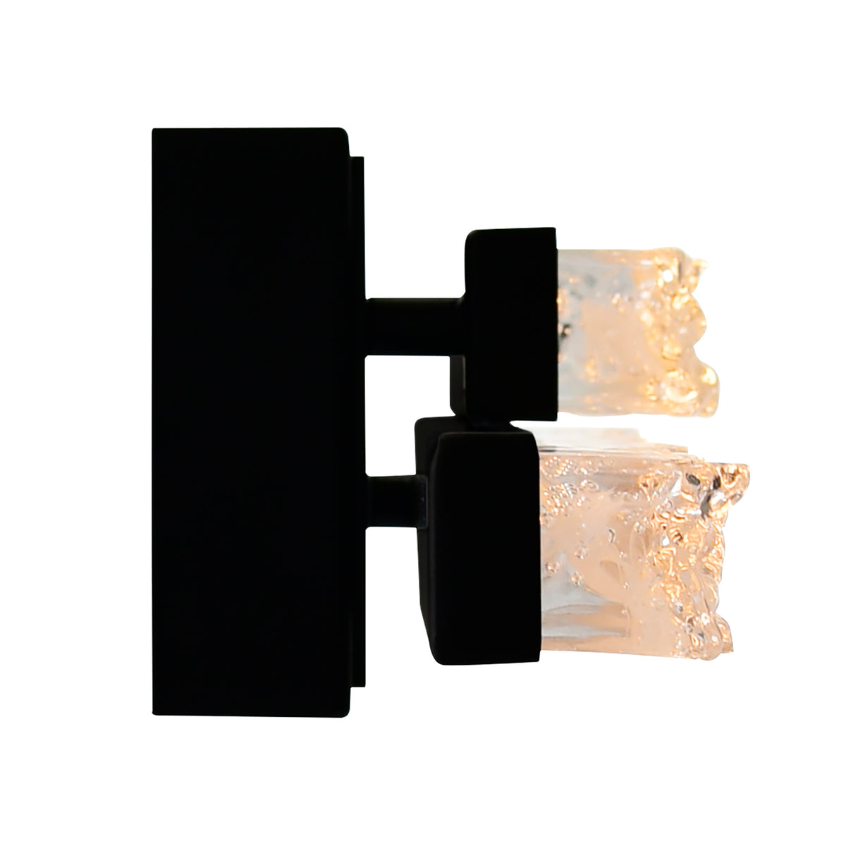 Stagger Integrated LED 24in Black Vanity Light with Handcrafted Glass