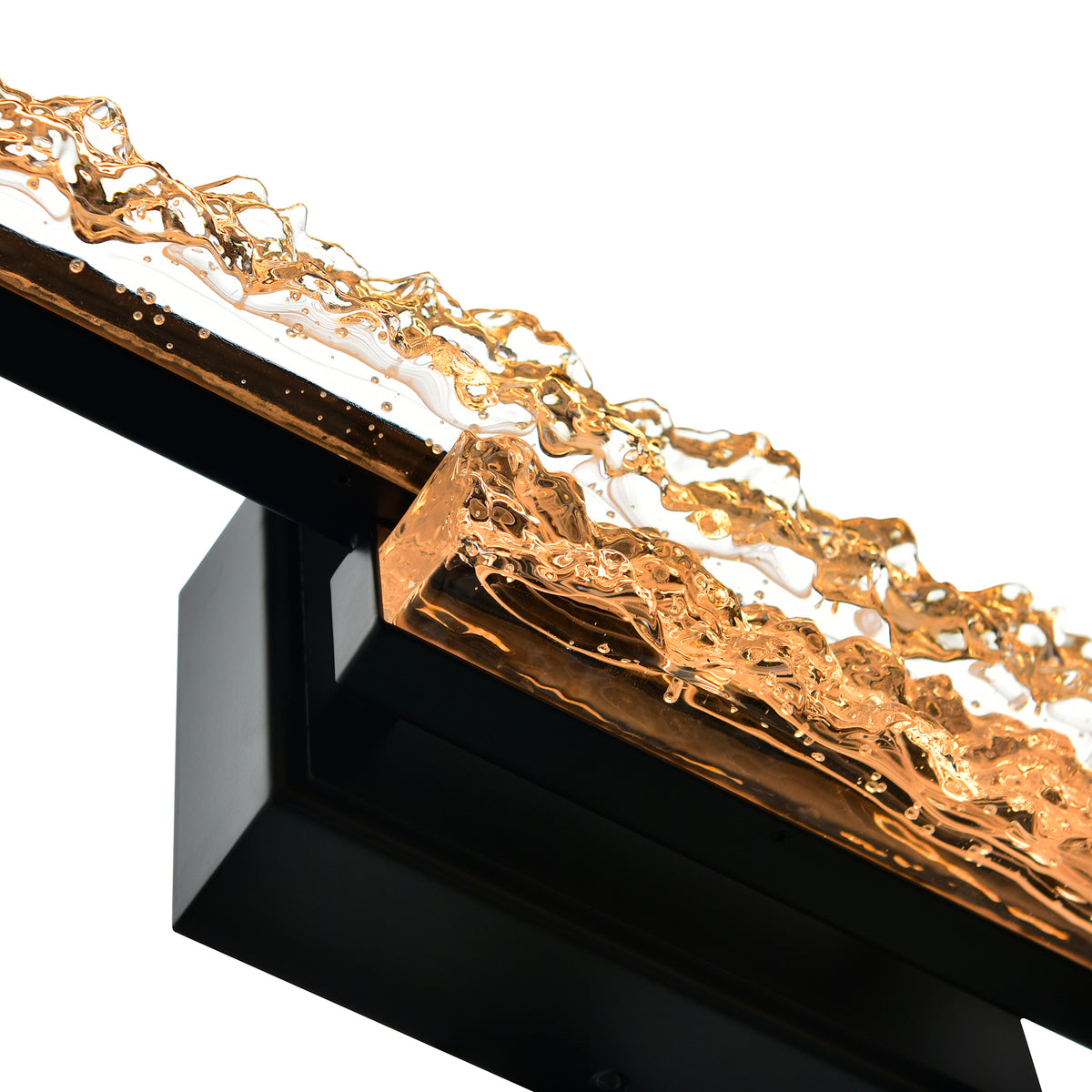 Stagger Integrated LED 24in Black Vanity Light with Handcrafted Glass
