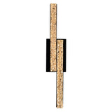 Stagger Integrated LED 24in Black Vanity Light with Handcrafted Glass