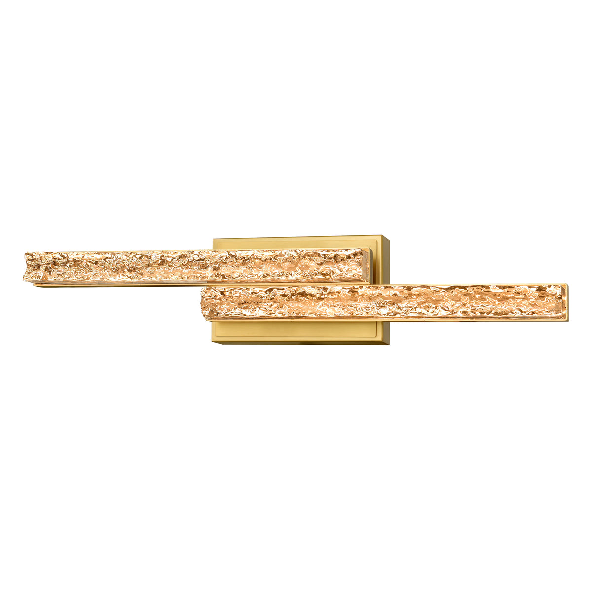 Stagger Integrated LED 24in Brass Vanity Light with Handcrafted Glass
