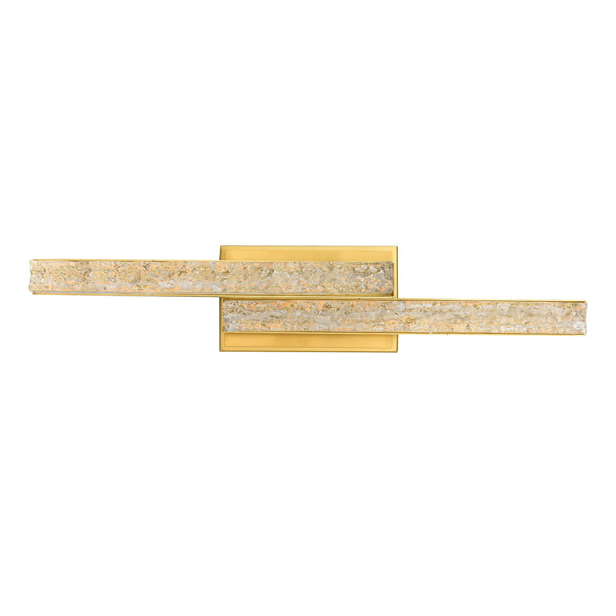Stagger Integrated LED 24in Brass Vanity Light with Handcrafted Glass