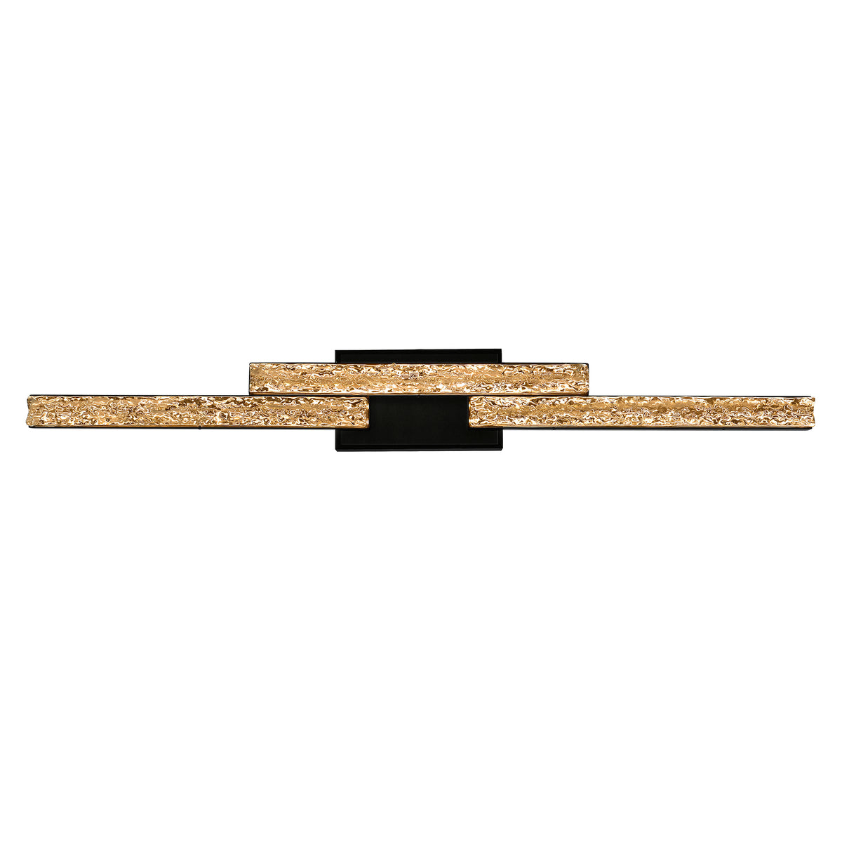 Stagger Integrated LED 36in Black Vanity Light with Handcrafted Glass