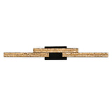 Stagger Integrated LED 36in Black Vanity Light with Handcrafted Glass