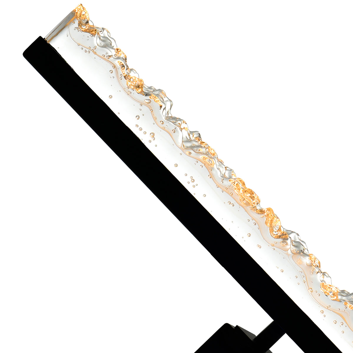Stagger Integrated LED 36in Black Vanity Light with Handcrafted Glass
