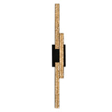 Stagger Integrated LED 36in Black Vanity Light with Handcrafted Glass