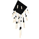 Greta Integrated LED 28in Black Chandelier with Handcrafted Glass