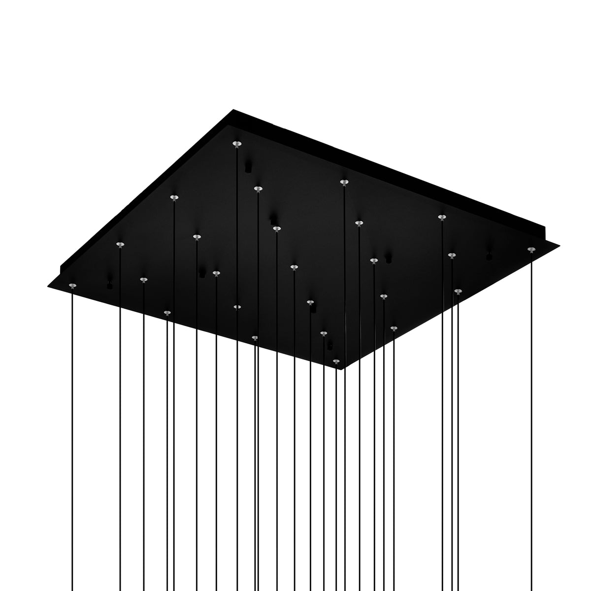 Greta Integrated LED 28in Black Chandelier with Handcrafted Glass