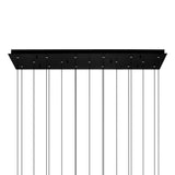 Greta Integrated LED 48in Black Chandelier with Handcrafted Glass