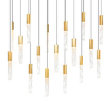 Greta Integrated LED 48in Brass Chandelier with Handcrafted Glass