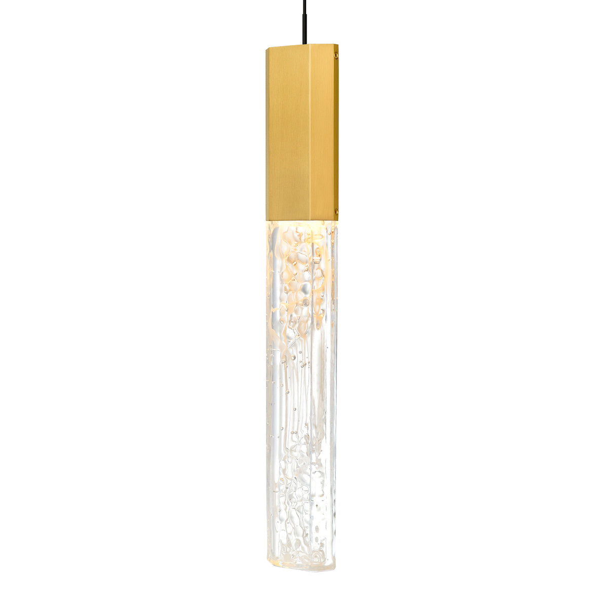 Greta Integrated LED 48in Brass Chandelier with Handcrafted Glass