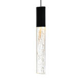 Greta Integrated LED 5in Black Mini Pendant with Handcrafted Glass