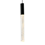 Greta Integrated LED 5in Black Mini Pendant with Handcrafted Glass