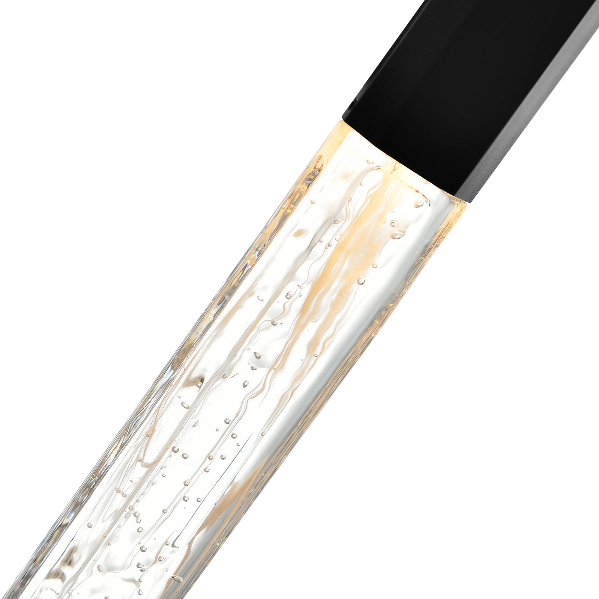 Greta Integrated LED 5in Black Mini Pendant with Handcrafted Glass