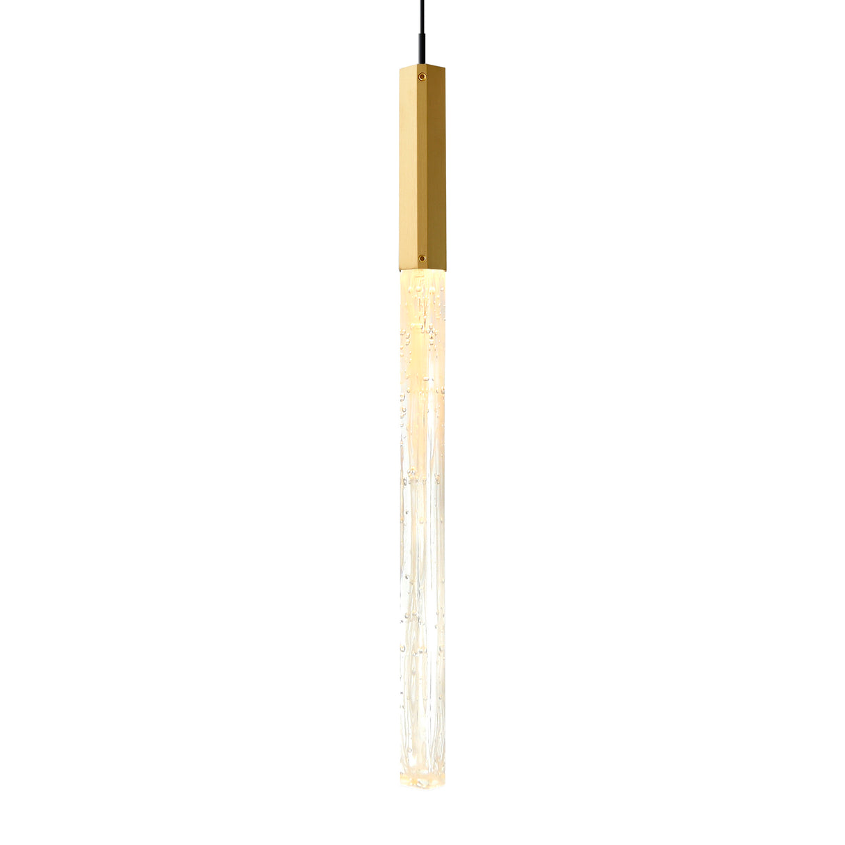 Greta Integrated LED 5in Brass Mini Pendant with Handcrafted Glass