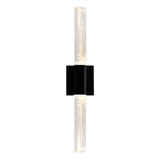 Greta Integrated LED 24in Black Vanity Light with Handcrafted Glass