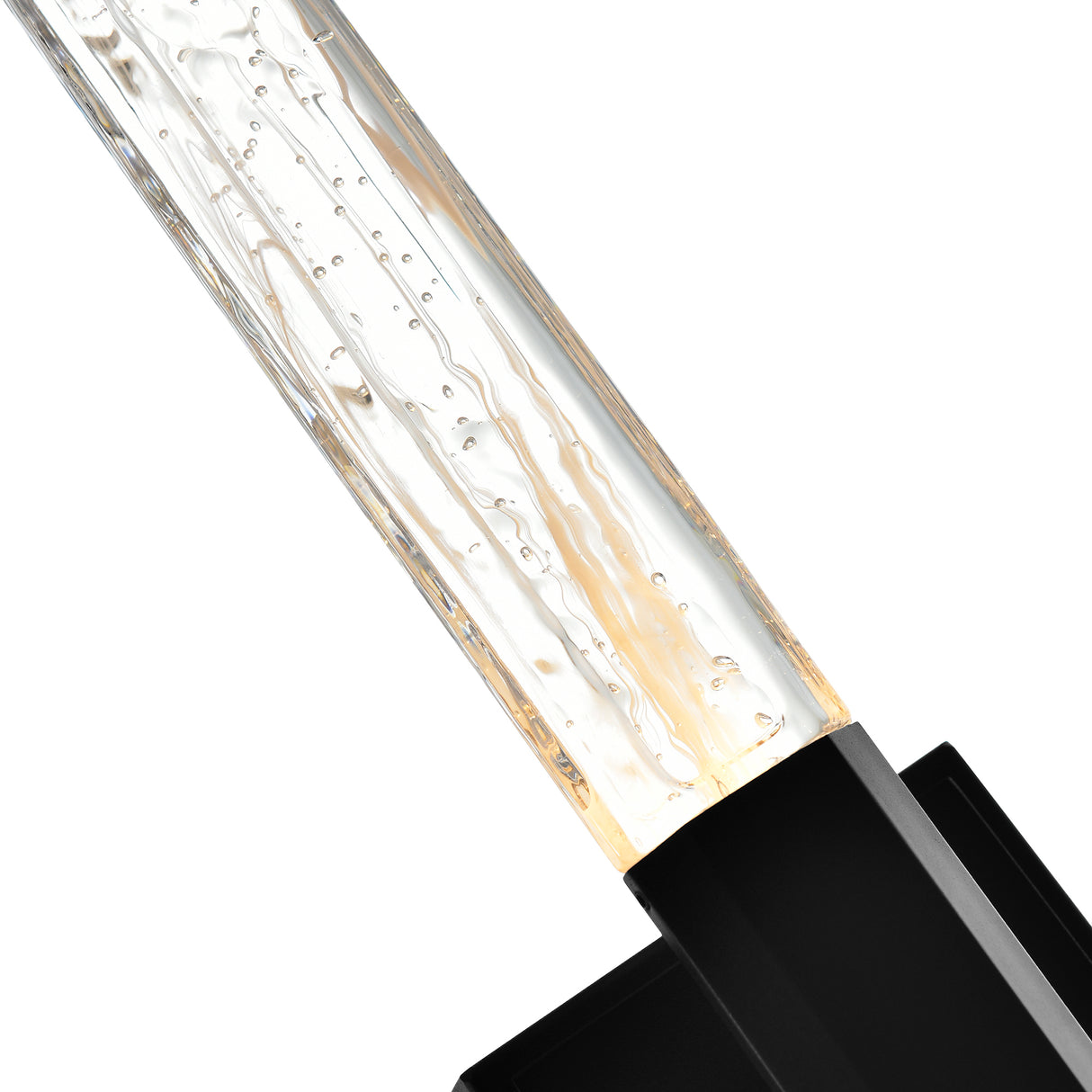 Greta Integrated LED 24in Black Vanity Light with Handcrafted Glass