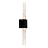 Greta Integrated LED 24in Black Vanity Light with Handcrafted Glass