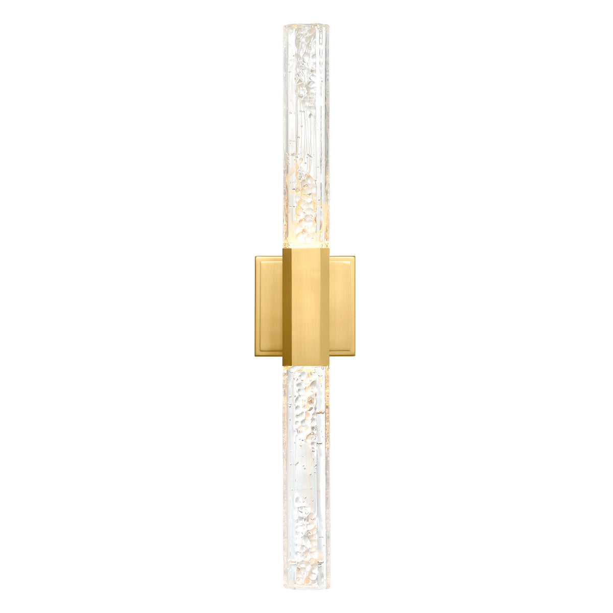Greta Integrated LED 24in Brass Vanity Light with Handcrafted Glass