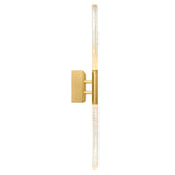 Greta Integrated LED 24in Brass Vanity Light with Handcrafted Glass