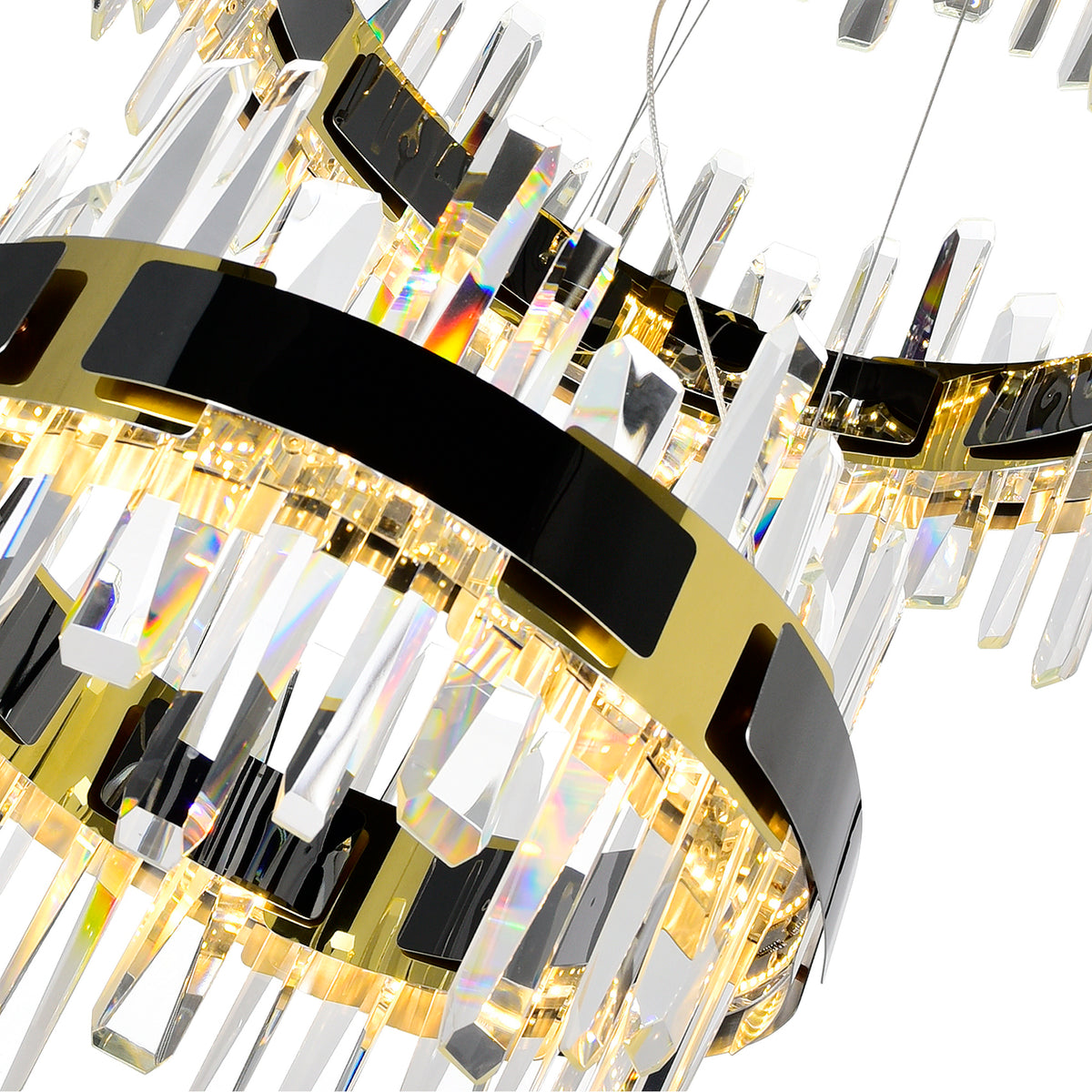 Aya 3-Tier Integrated LED 32in Pearl Black Chandelier