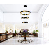 Aya 3-Tier Integrated LED 32in Pearl Black Chandelier