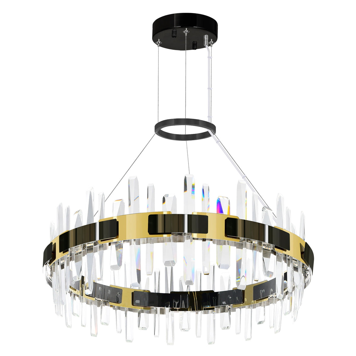Aya Integrated LED 32in Pearl Black Chandelier