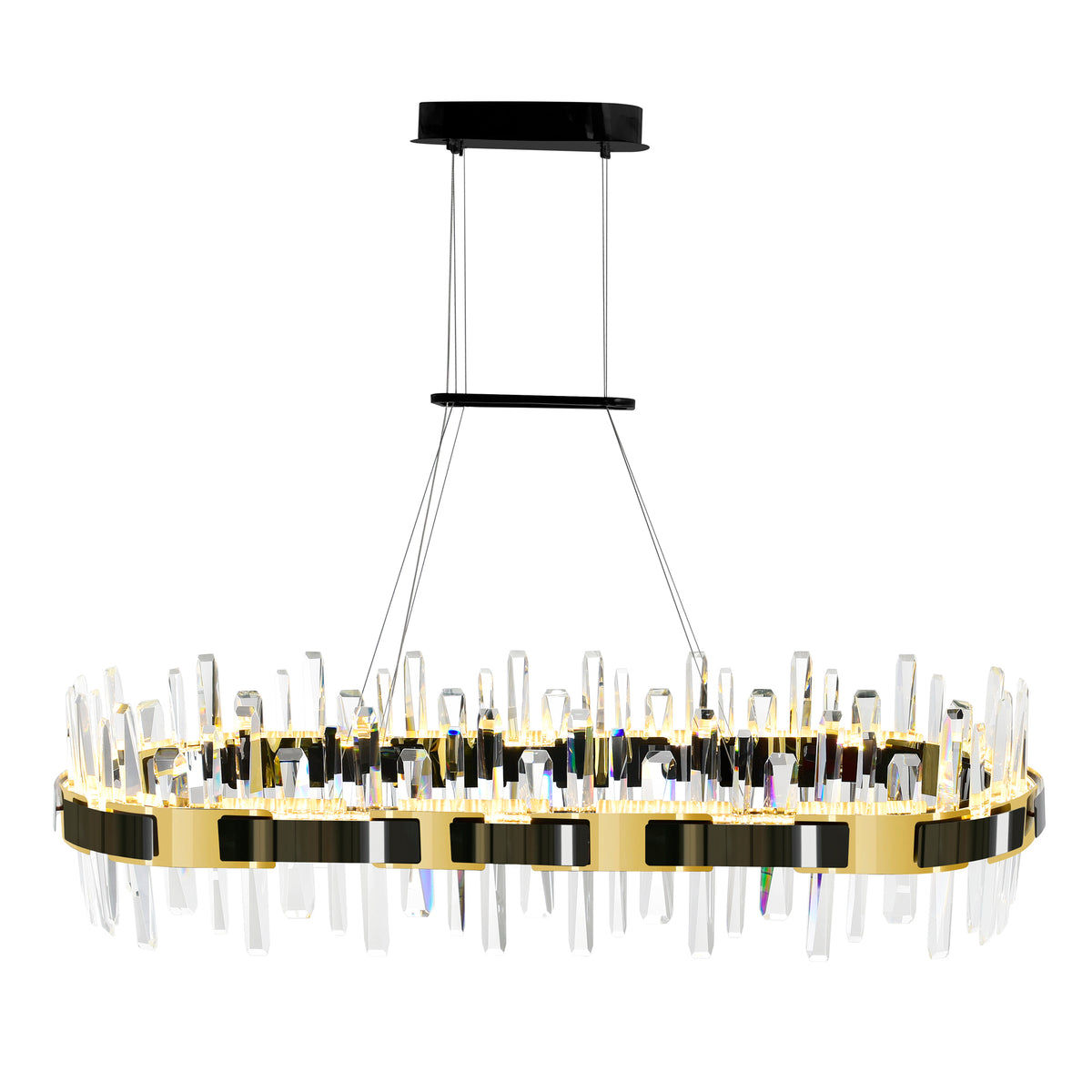 Aya Integrated LED 43in Pearl Black Chandelier