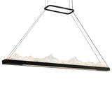 Himalayas Integrated LED 48in Black Chandelier with Handcrafted Glass