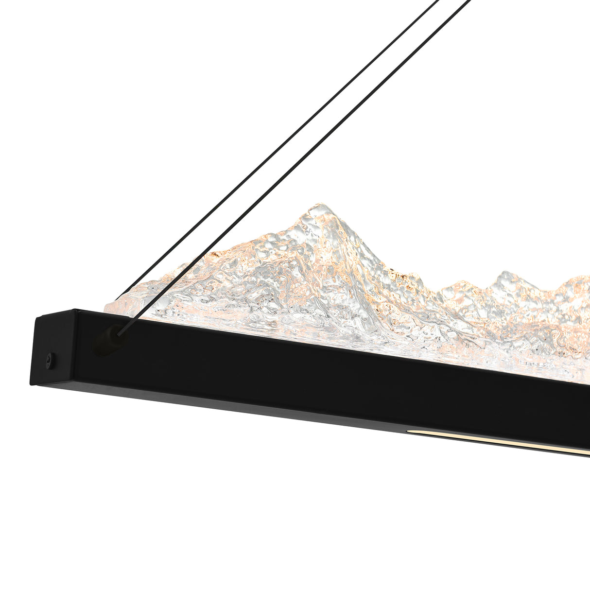 Himalayas Integrated LED 48in Black Chandelier with Handcrafted Glass