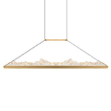 Himalayas Integrated LED 48in Brass Chandelier with Handcrafted Glass